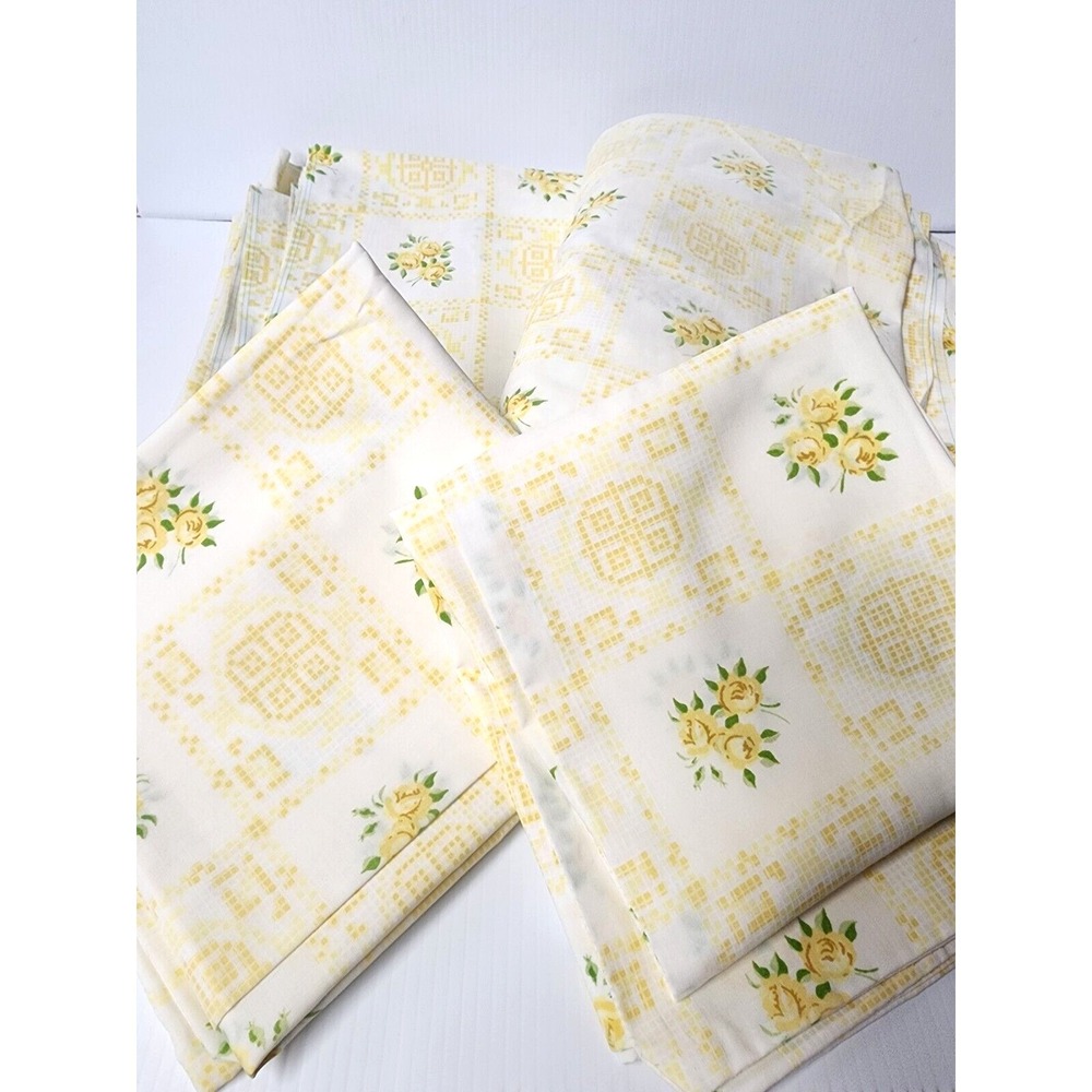 Cannon Royal Family Full Size Sheet Set (4 pieces)  Yellow floral pattern crafts